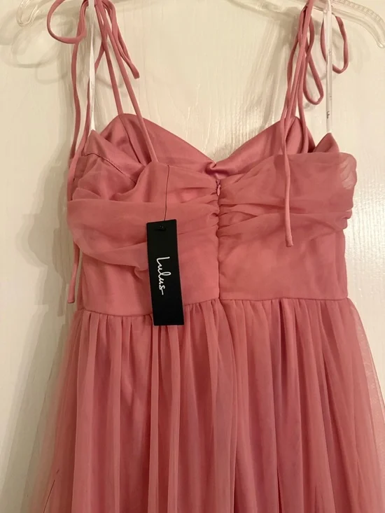 Lulu's Rosewood Pink Tiered Tulle Prom Dress - Picture 5 of 5